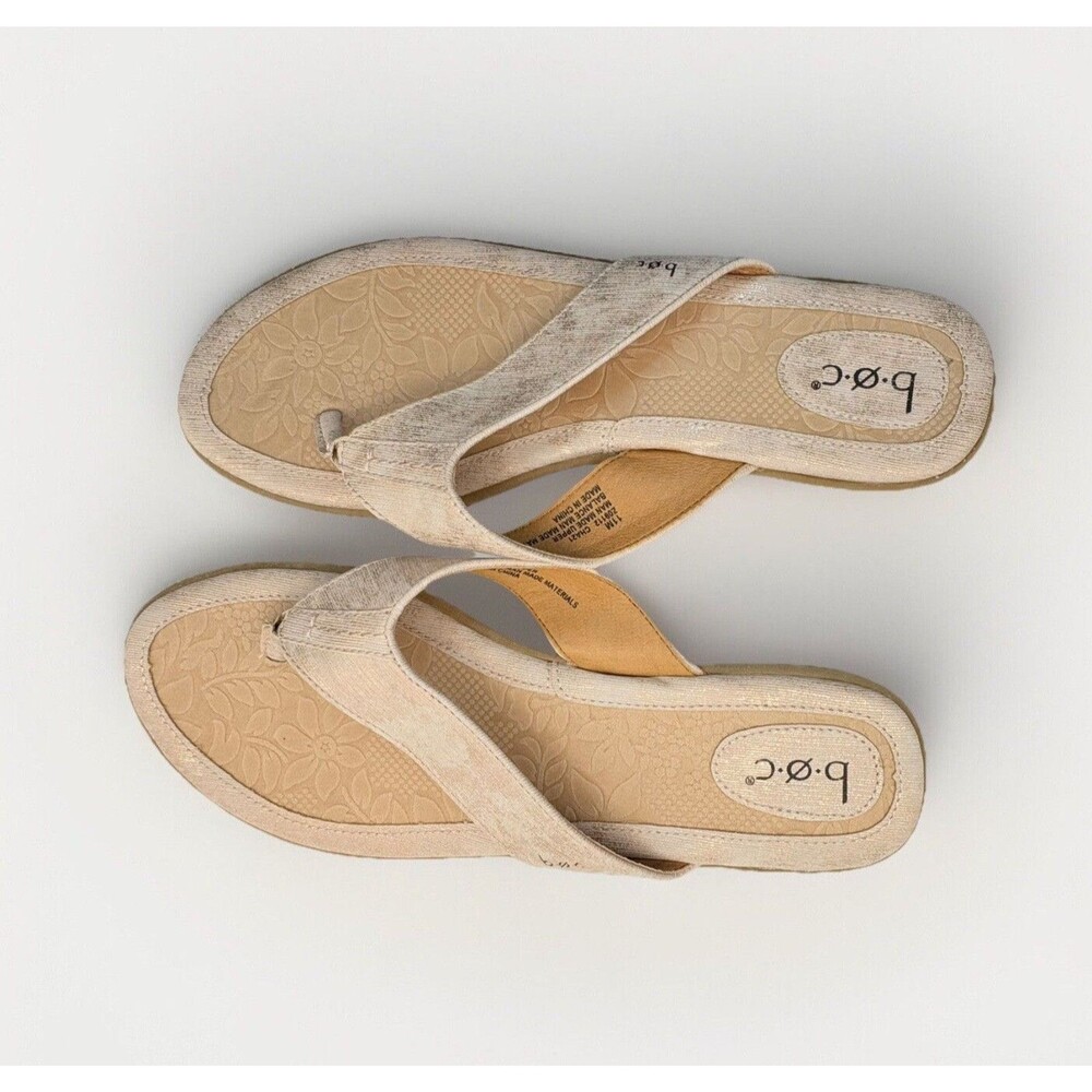 BOC Born Concept Zita Thong Flip Flop Sandal Women's 11 Champagne Gold Beige